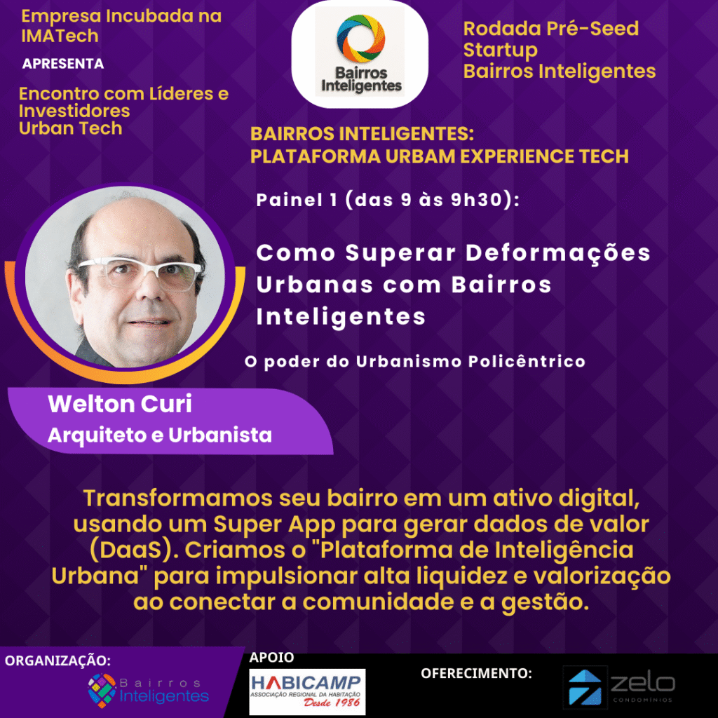 Transformamos seu bairro em um ativo digital, usando um Super App para gerar dados de valor (DaaS). Criamos o "Plataforma de Inteligência Urbana" para impulsionar alta liquidez e valorização ao conectar a comunidade e a gestão.